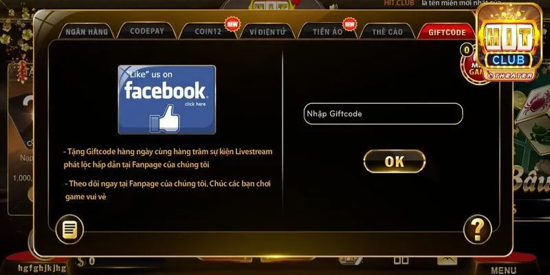 Cách nạp tiền Hitclub với 7 phương thức đơn giản 9 Hướng dẫn nạp tiền qua giftcode
