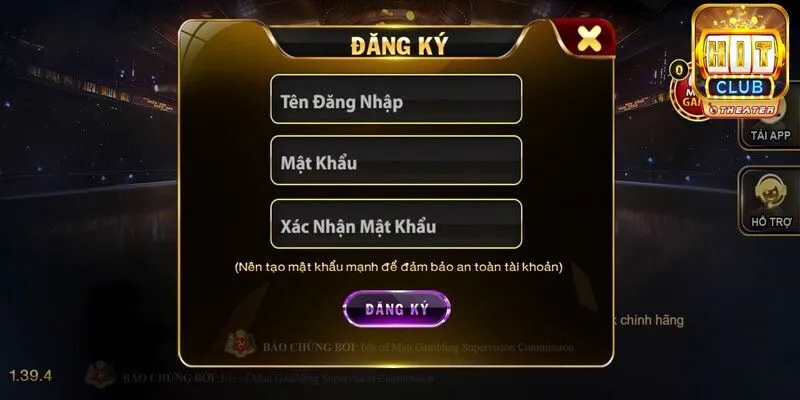 Đăng ký Hitclub - Hướng dẫn các bước thực hiện thao tác tạo tài khoản dễ dàng 5 Gửi lệnh đăng ký Hitclub